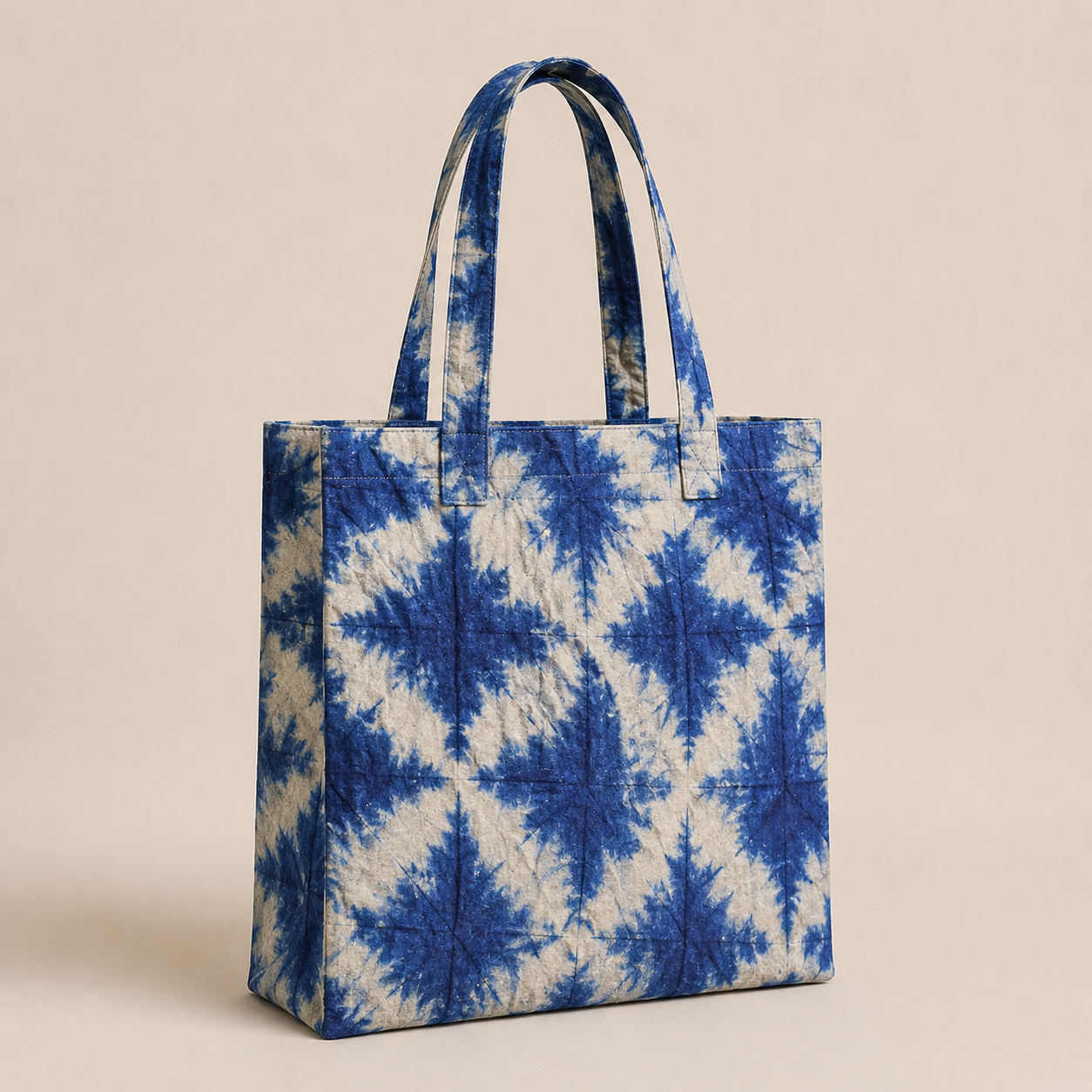 Abikè Tote Bag – Bleu – motif batik