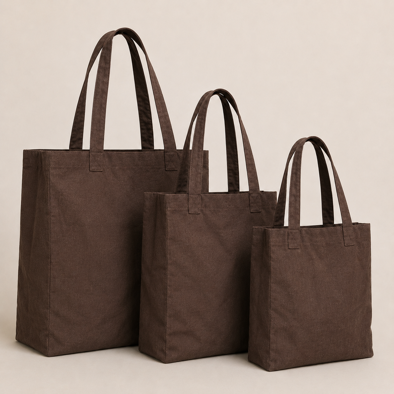 Abikè Tote Bag – Marron – finition unie texturée