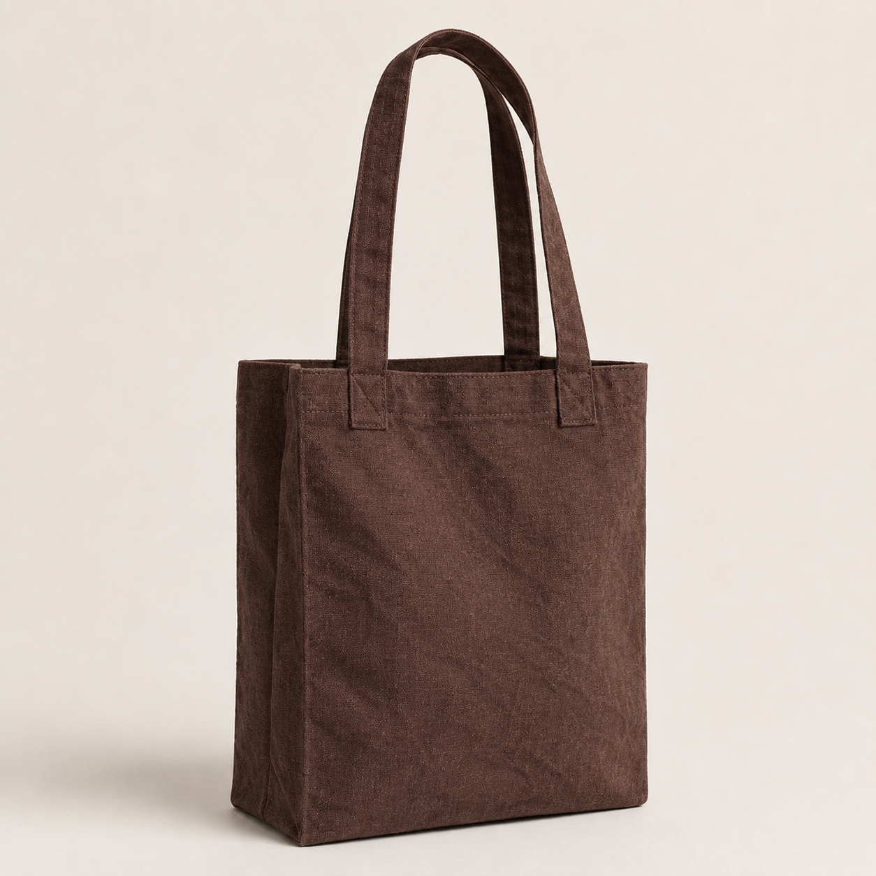 Abikè Tote Bag – Marron – finition unie texturée