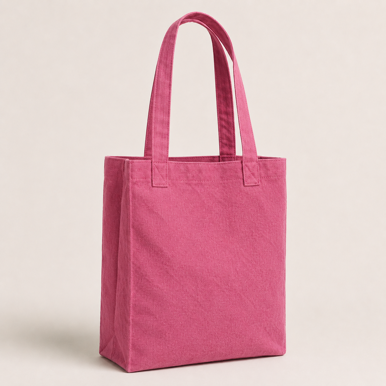 Abikè Tote Bag – Rose – finition unie texturée
